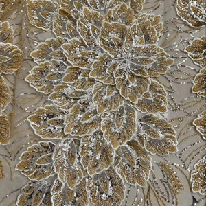Dentelle perlée <span class=keywords><strong>3D</strong></span> moderne de luxe Blue Dream 2026, <span class=keywords><strong>tissu</strong></span> en maille de haute qualité pour robes de mariée et sacs, prix de gros - Product Image 2