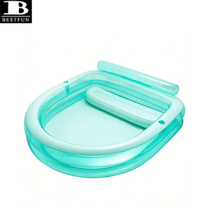 Kolam Renang Keluarga Tiup PVC Tebal dengan Kursi Bangku Terintegrasi, Sandaran, dan Tempat Cangkir untuk Anak-Anak dan Dewasa di Halaman Belakang - Product Image 5
