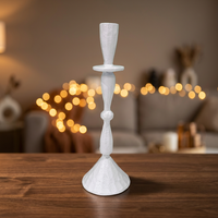 Support de bougie artisanal en aluminium CH567 fait main, finition blanche, décoration d'intérieur, Pâques, Noël, mariage, anniversaire