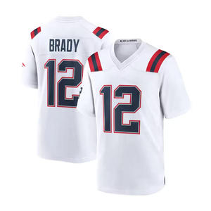 Vente en gros de maillots de football américain pour hommes, imprimés New England Patriots, respirants, 100% polyester, à manches courtes # 10 Drake Maye # 12 Tom Brady - Product Image 5