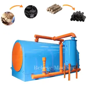 Máquina de carbonização para madeira, forno de carbonização de casca de coco, máquina economizadora de energia para fazer carvão e biochar