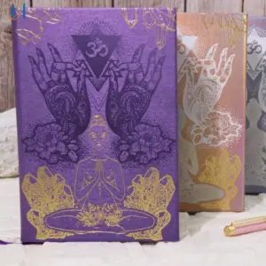 C H Purple Leather Custom Printing Tarot Theme Dotted Gratitude Prayer Journal