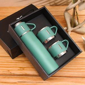 Nouvelle tasse isotherme en acier inoxydable 304 / Tasse à thé avec trois couvercles Bouteille d'eau d'extérieur Ensemble cadeau d'affaires Cadeau d'événement Gobelets - Product Image 2
