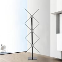 Support de raccordement vertical à 3 unités pour projecteurs de 56/65/70 cm, support d'affichage pour ventilateur holographique 3D pour exposition