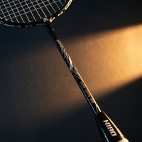 Raquette de badminton HIBO modèle 535, manche en acier, poignée en PU, contrôle du volant, dureté personnalisable, emballage adapté à tous les joueurs, OEM