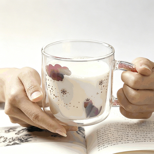 Mug en verre à double paroi de 350 ml, design mignon de dessin animé océanique, tasse à thé ou à <span class=keywords><strong>café</strong></span> isolée thermiquement avec poignée - Product Image 2