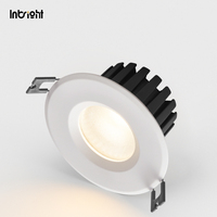 Plafonnier LED COB encastré plat avec verre de sécurité et grille alvéolée en option, 10W 15W 25W, angle de faisceau multiple, intensité variable