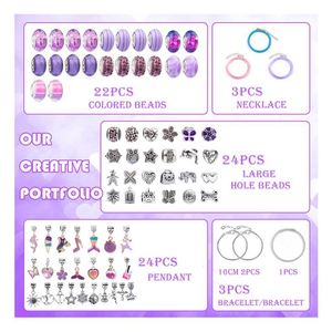 Premium Educational DIY Girls <b>Plastic</b> Fantasy Sci-Fi Jewelry Set Colorful <b>Beads</b> Fashion Charms Double-Layer Jewelry Box - Product Image 6