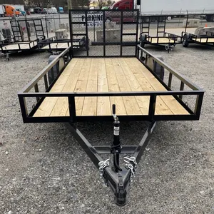 5x8 6x10 6x12 7x12 7x14 Powder Coated Landscape Trailer ATV Utility Wood Floor Trailer For Sale