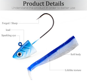 Leurre de pêche en plastique souple 5g 12g 25g, type <span class=keywords><strong>Black</strong></span> <span class=keywords><strong>Minnow</strong></span>, appât artificiel, queue en T, avec hameçon jig en métal et plomb - Product Image 4