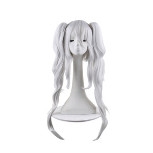 Azur Lane Vampire argent blanc Cosplay perruque Double queue de cheval avec tigres bouche Clip Anime Costume cheveux pour visage réduisant le corps - Product Image 1