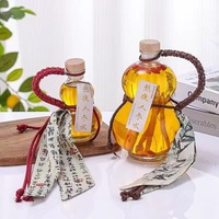 Bouteille en verre créative en forme de gourde avec bouchon 375 ml 500 ml 1000 ml Bouteille en verre pour spiritueux et boissons