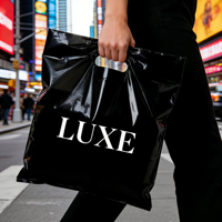 Sacs de remerciement pour les commerçants : sacs en plastique avec poignées pour magasins, boutiques, vêtements, cadeaux d'affaires