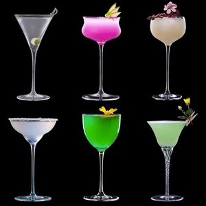 Copas de cóctel de vidrio de borosilicato transparente hechas a mano Estilo de diseño clásico para ocasiones de fiesta - Product Image 2