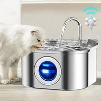 Fontaine à eau multi-gamelles pour animaux domestiques en acier inoxydable 2,2 L grande capacité sans fil rechargeable distributeur d'eau pour animaux OEM
