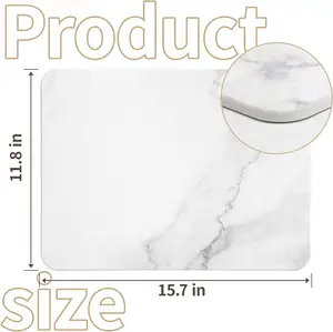 Skymoving White Marble Diatomaceous Earth Stone Sink Tray Mat Super Absorbent Stone Dish Drying Mat For Kitchen Counter