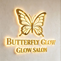 Enseigne extérieure lumineuse pour vitrine, enseigne murale de bureau éclairée, enseigne commerciale illuminée, enseigne LED rétroéclairée personnalisée, enseigne de café, enseigne de salon