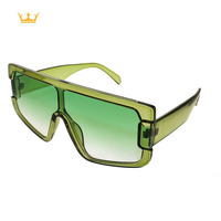 Lunettes de soleil unisexes oversize dégradées populaires en gros, lunettes de soleil monobloc tendance pour l'extérieur, décorations de lunettes personnalisées à la mode