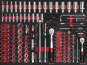 344 pièces d'outils professionnels avec armoire à outils, armoire à chariot d'atelier populaire