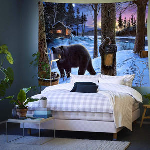 <span class=keywords><strong>Tapiz</strong></span> colgante <span class=keywords><strong>de</strong></span> pared para sala <span class=keywords><strong>de</strong></span> estar y dormitorio, <span class=keywords><strong>tapiz</strong></span> <span class=keywords><strong>de</strong></span> Animal, ciervo, bosque, loro, montaña - Product Image 3