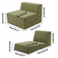 Canapé-lit convertible moderne, pliable, écologique, en tissu doux, en forme de L, portable pour chambre à coucher, salon, appartement et hôtel