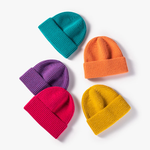 Wholesale High Quality Fashion <strong>Womens</strong> Hats Wool <strong>Cashmere</strong> Winter <strong>Beanie</strong> With Custom Embroidery logo - Product Image 3