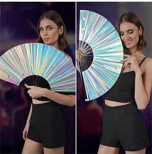 1PC <span class=keywords><strong>Kung</strong></span> <span class=keywords><strong>Fu</strong></span> Pliant Ventilateur Artisanat Cadeaux Scène Performance Danse Fête Photographie Accessoires Ventilateur Pvc Laser <span class=keywords><strong>Film</strong></span> Bambou Ventilateur - Product Image 4