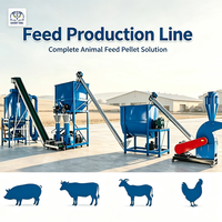 Usine de fabrication de granulés d'aliments pour animaux 1-3T/H, projet clé en main pour la production d'aliments pour volailles et bétail sur petite ferme