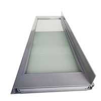 Porte de garage en aluminium transparente, à panneaux de verre simple ou double couche, directement de l'usine, pour villa et maison moderne