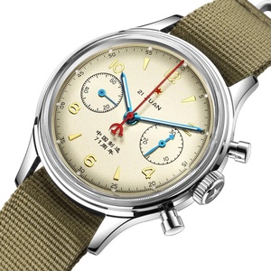 RED STAR Men's Stainless Steel <b>Case</b> Sapphire Crystal 1963 pilot Automatic Watch 38mm Waterproof Retro Chronograph Vintage Watch - Product Image 2