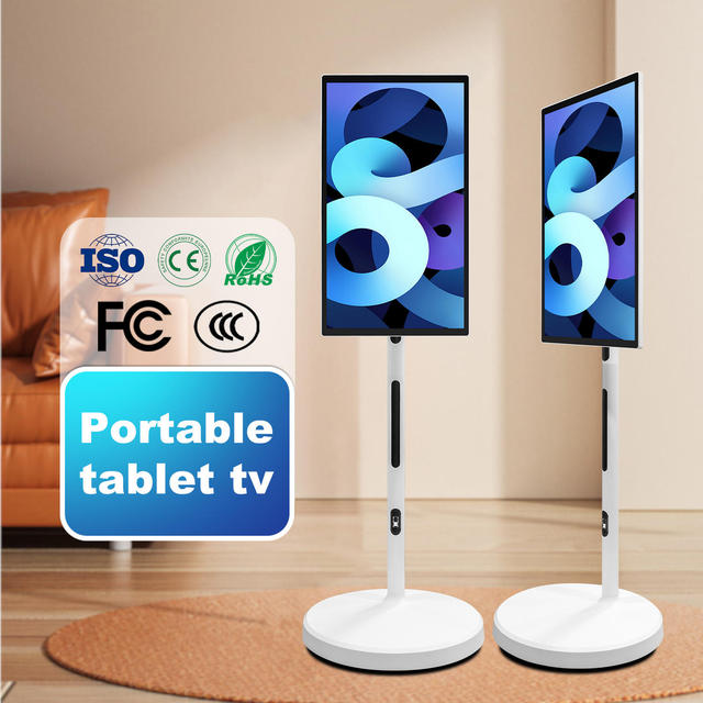 JCPC Smart Portable Tv Hd 1080 Moveable Android Monitor 21.5 27 32 Inch Floor Stand Wireless Wifi Rollable Televisions Smart Tvs