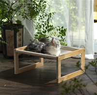 Canapé-lit pour animaux de compagnie en bois de grande taille, sûr et stable, de haute qualité, en gros, hamac surélevé pour chat