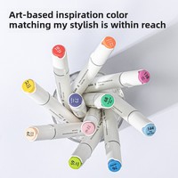 Deli haute qualité NS736 série alcoolique Double tête stylo de marquage ensemble 40/60/80 couleur pour Art peinture usine en gros