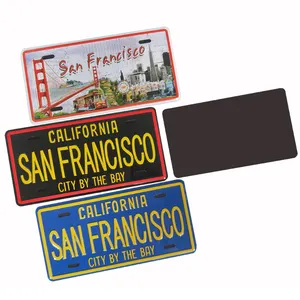 Magnet Kulkas, Suvenir-Produksi Kota Wisata Chile San Francisco Timah Suvenir Plat Nomor Magnet untuk Kulkas