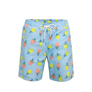 Short de bain pour homme, imprimé flamant rose bleu clair, séchage rapide, cordon de serrage, taille élastique, pour la plage, les voyages et le surf - Product Image 6
