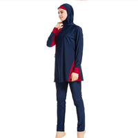 Meilleure vente Maillot de bain musulman 3 pièces de haute qualité Robe à manches longues Casquette legging Hijab de couleur unie Tenue de bain