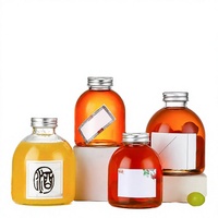 Bouteille en verre ronde mate Solent 500ml 350ml 250ml avec bouchon en aluminium pour jus, café et autres boissons