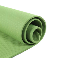 Tapete de Yoga TPE Antideslizante de 6mm, Profesional, con Logotipo Personalizado, para Gimnasio en Casa, Color Puro, Suave, Ecológico, Impermeable, para Pilates