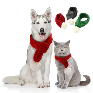 christmas pet scarf Costumes Cloths Supplies Holiday Clothes Diy Dog Coat Winter Animal Clothing
