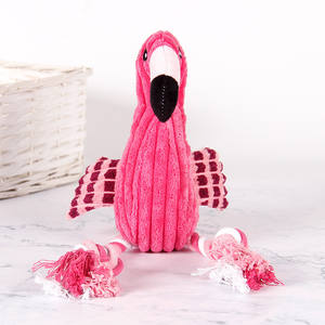 Mainan Anjing Boneka Flamingo Kartun Lucu Grosir, Tali Kunyah Berbunyi yang Menyenangkan dan Interaktif untuk Anjing Sedang hingga Besar - Product Image 3