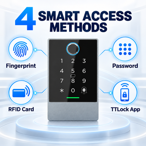 แป้นกดควบคุมการเข้าออกกลางแจ้ง IP67 พร้อม TTLock WiFi รองรับลายนิ้วมือ RFID รหัสผ่าน สำหรับสำนักงาน อพาร์ทเมนท์ โกดัง - Product Image 2