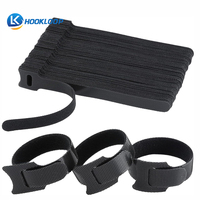 Vente en gros 50 pièces/sac Attaches de câble réutilisables de 6 pouces Attaches de fil Organisateur de câbles Organisateur de câbles réglable Gestion Noir