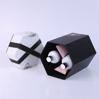 Boîte-cadeau deux pièces rigide hexagonale personnalisable Conception unique à six faces pour mariage Vente au détail Marque Boîtes en papier avec logo de commande en gros