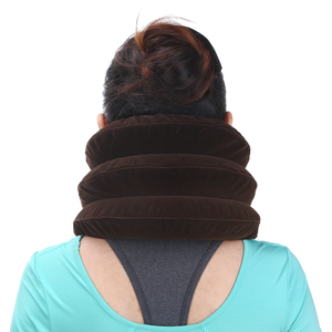 Bantal penghilang nyeri leher tengkuk, alat traksi leher tiup bisa disesuaikan - Product Image 2