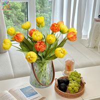 Bouquet de 3 tulipes artificielles en caoutchouc souple, fleurs au toucher réel, pour mariage, maison, vase, décoration d'hôtel