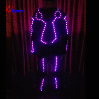 Traje de Baile Robótico LED, Traje Mecánico de Líneas Neón para DJ, Actuaciones en Escenarios, Fiestas, Clubes, Festivales, Bares, Cantantes y Bailarines