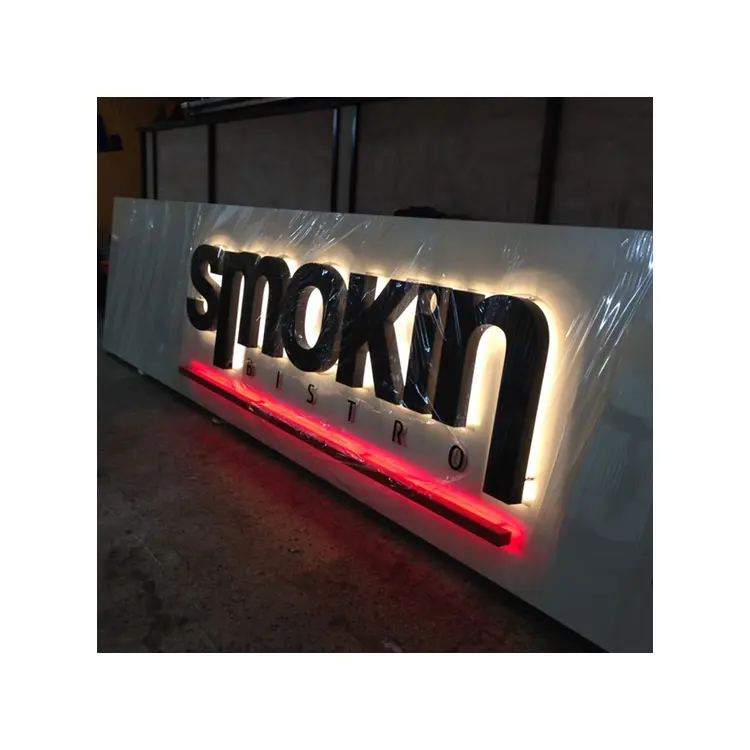 Nuovi prodotti esplosivi Logo retroilluminato acrilico 3D segnaletica luminosa segno di parete segno di logo esterno segno di affari