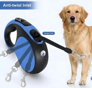 Correa Retráctil para Perro de 5 Metros, Roja/Negra, Clásica, Occidental, Simple, Duradera, Ecológica, con Luz LED, Liberación Rápida, Bolsa para Excrementos, para Perros de hasta 30 kg - Product Image 2