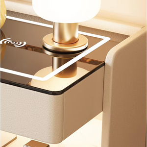 Mesa de Noche Multifuncional para Dormitorio, Equipada con Carga Inalámbrica y Luz LED Inteligente Ajustable de Tres Colores - Product Image 3