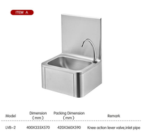 Wastafel Cuci Tangan Stainless Steel Komersial untuk Dapur, Pabrik, dan Bengkel, Terpasang di Dinding, Model Deep Drawn